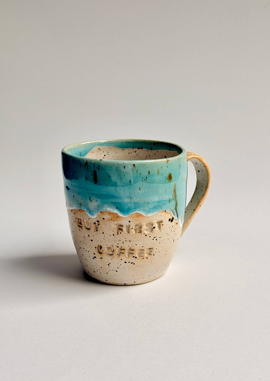 kubki Kubek But First Coffee, turkus