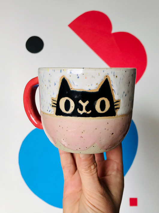 kubki Kubek z uchem Kot