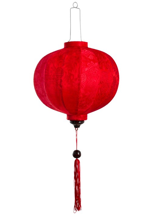 Lampion z jedwabiu, abażur Balloon, czerwony Orientstation