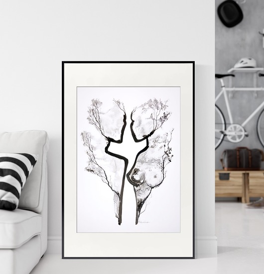 ZAMÓWIENIE -  grafika 50X70 cm wykonana ręcznie Krystyna Siwek Art
