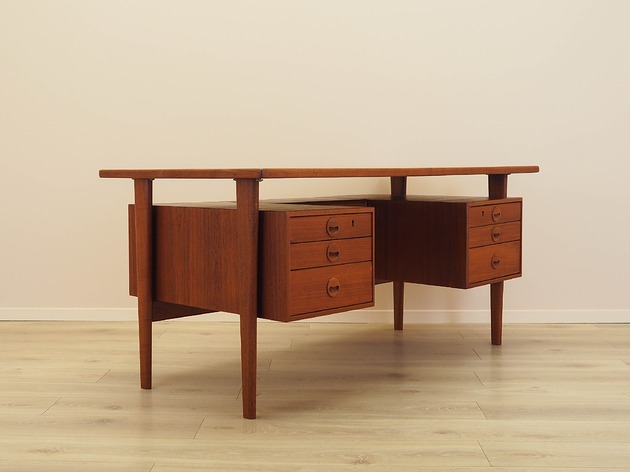 biurka Biurko tekowe, duński design, lata 70, designer: Kai Kristiansen