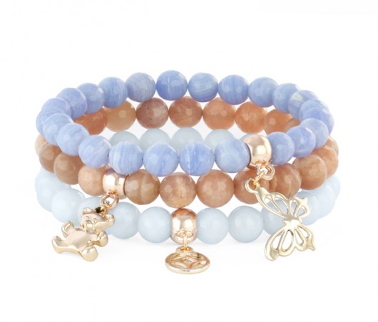 Chalcedony,sun stone & jade set. Lavoga