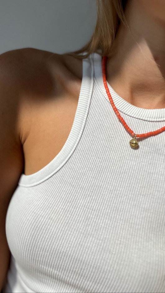 chokery Naszyjnik koral - pomarańczowy