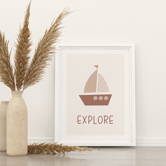 obrazy i plakaty do pokoju dziecięcego Plakat Statek Explore, P12