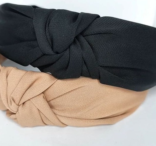 opaski do włosów Opaska z supełkiem nude & black