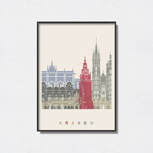 plakaty Kraków grafika minimalistyczna