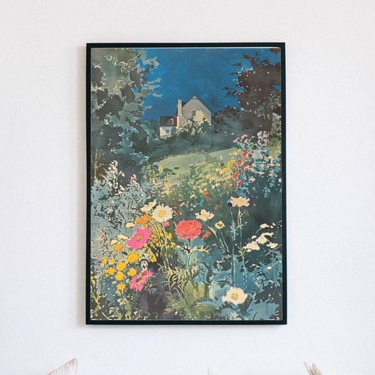 plakaty Plakat - Wiejski domek o zmierzchu