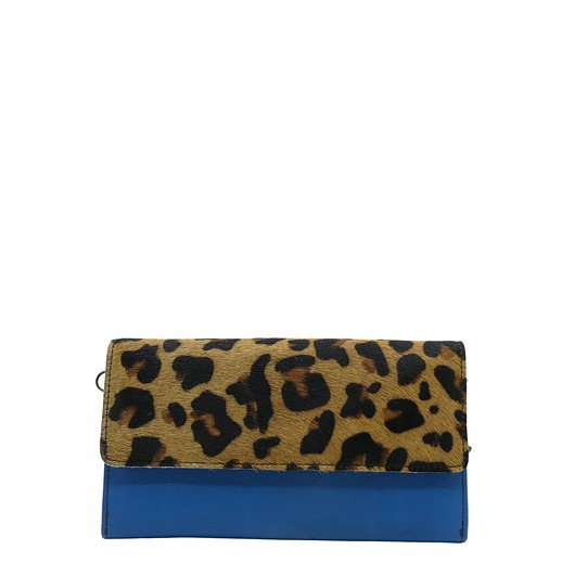 portfele damskie Portfel damski kopertówka skórzany klapka wzór regulowany pasek OLIVKA