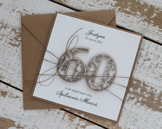 kartki scrapbooking Ręcznie robiona kartka na 60 urodziny z personalizacją 3