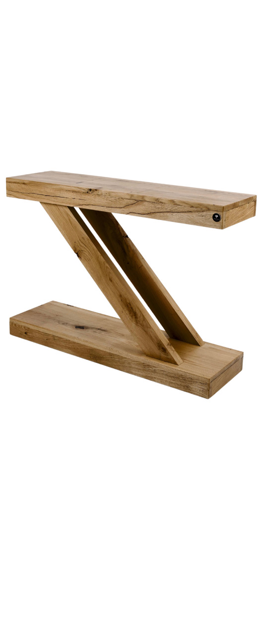 regały i półki Konsola Dębowa Loft Drewno Lite 135 cm  SKD-213