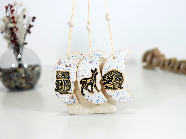 dodatki - różne Księżycowe dekoracje do sypialni - las