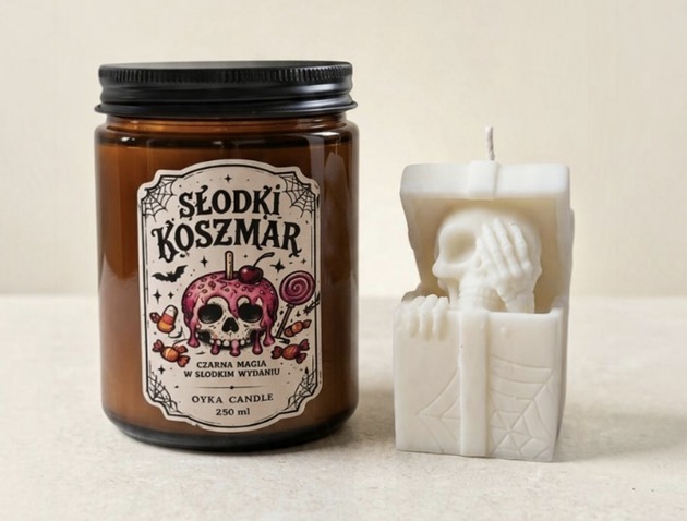 świeczniki i świece Zestaw Halloween Czaszka-świece zapachowe sojowe