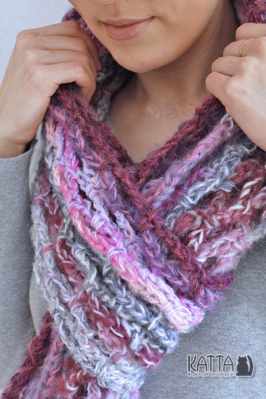 Grey Pink Purple Katta
