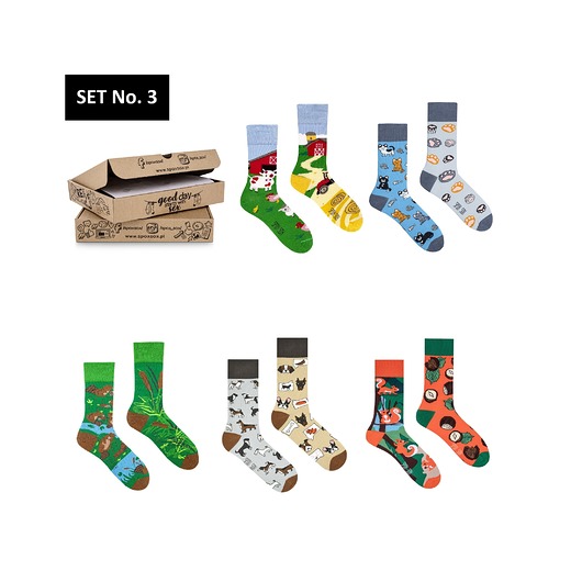 skarpetki damskie SET 3 - zwierzęta - zestaw skarpet Spox Sox