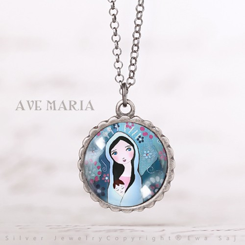 Ave Maria - srebrny mini flover Ewa Saj  Silver