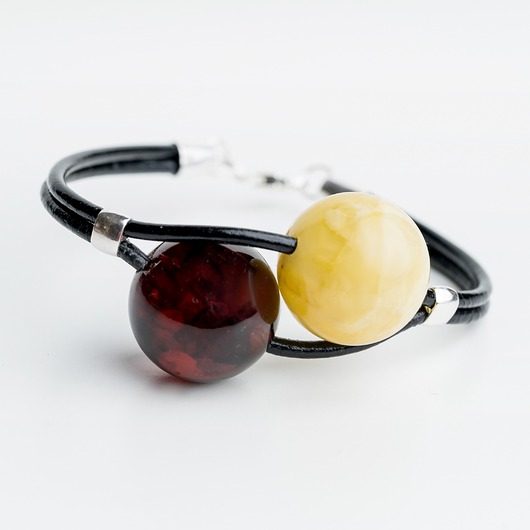 bransoletki na sznurku Nowoczesna Bransoletka z Bursztynu Bałtyckiego - Bransoletka Bursztynowa