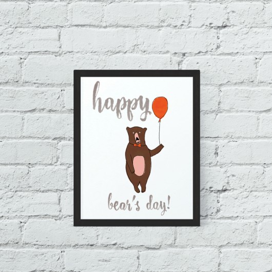 Happy Bear's Day! plakat 30x40 w ramce familove