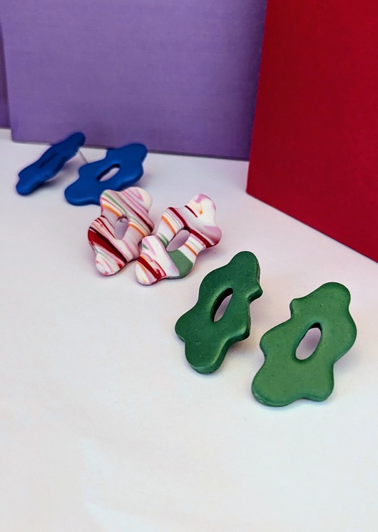 kolczyki z masy plastycznej Kolczyki zielone