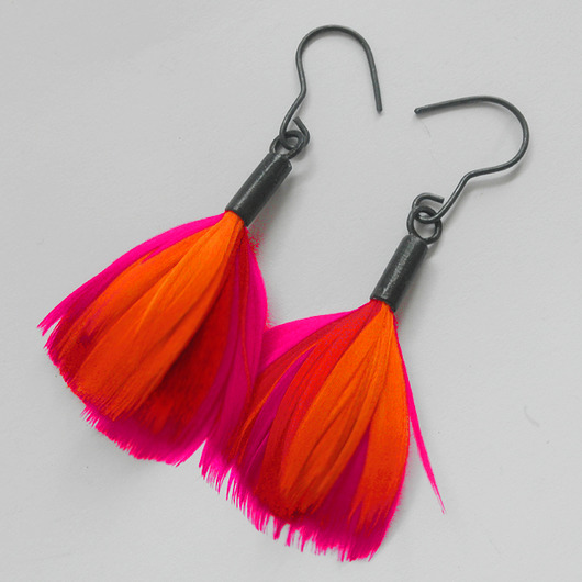 kolczyki z piórami PIÓRKO kolczyki