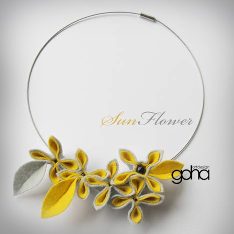 SunFlower -Biżuteria Autorska FlowerFelt Design