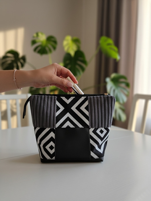 kosmetyczki Kosmetyczka damska Rytm patchworkowa od Pracownia 25 KW026