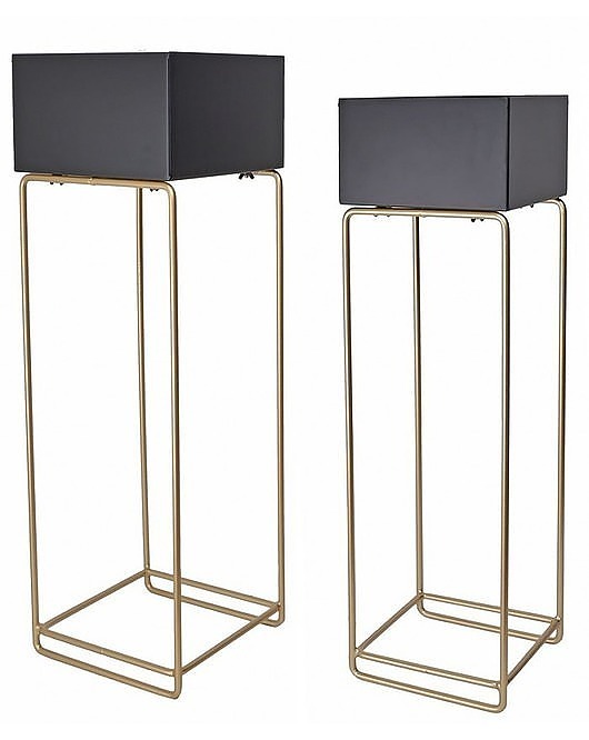 Kwietnik Metalowy 2 szt. Czarny MIA home