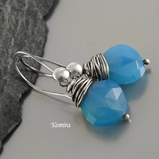 chalcedony blue oxy - kolczyki yamira