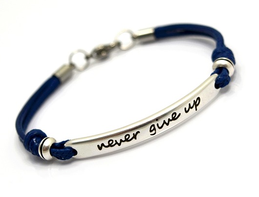 bransoletka DAMSKA "NEVER GIVE UP" NAVY BLUE Beezoo