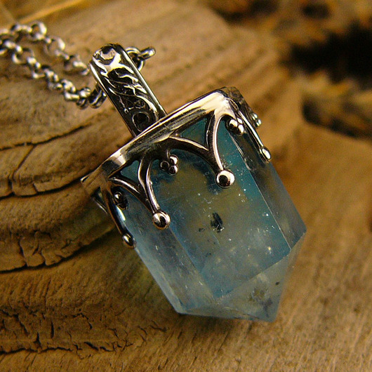 wisiory Naszyjnik Aqua Sky - Akwamaryn Srebro vol.I