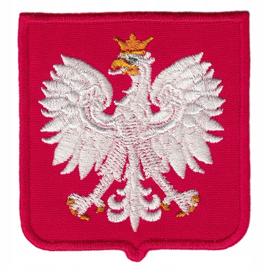 naszywki na ubrania Naszywka naprasowanka GODŁO POLSKI CZERWONE termo haft POLSKIE 7,3x7,8cm
