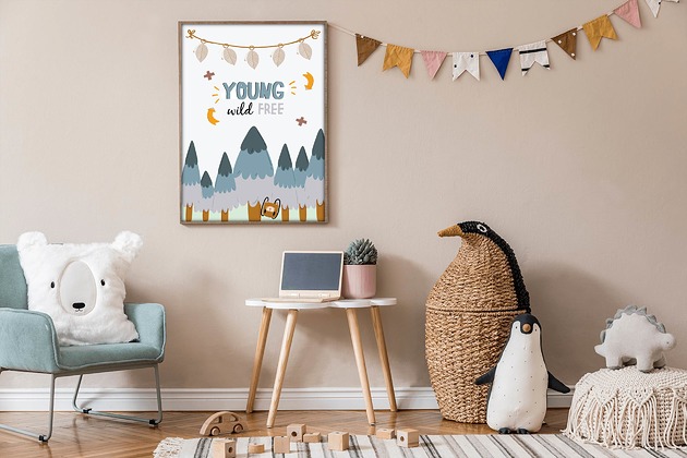 obrazy i plakaty do pokoju dziecięcego Plakat Young wild free