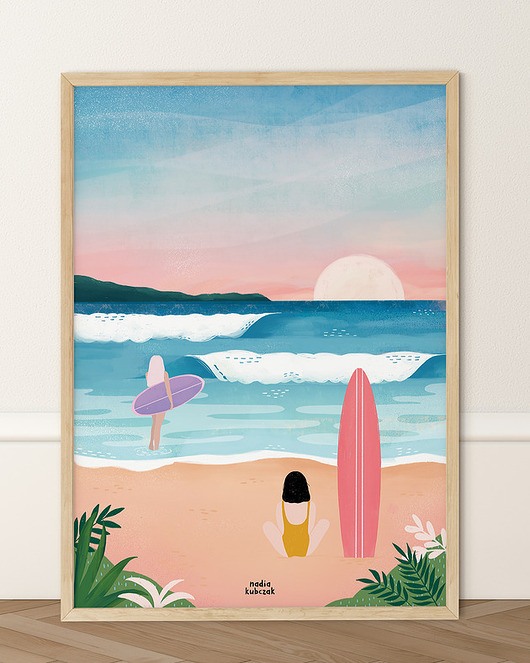 plakaty Plakat Surferki na plaży