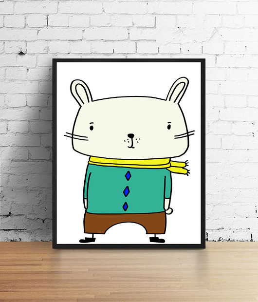 plakat A3 królik MUKI design