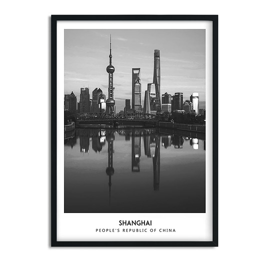Plakat miasto Szanghaj Chiny Bajkowe Obrazki