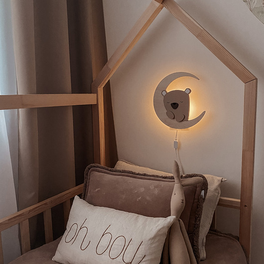 lampy do pokoju dziecka Lampka MIŚ na księżycu