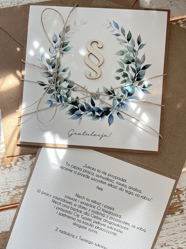 kartki scrapbooking Ręcznie robiona kartka gratulacje z okazji obrony pracy