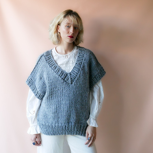 swetry damskie  100% Merino sweter kamizelka na drutach