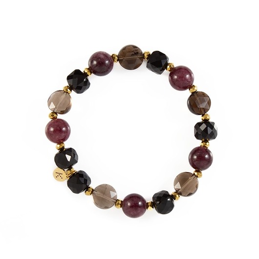 bransoletki z kamieni naturalnych Bransoletka z otulających jesiennych kamieni - Wersja Pozłacana