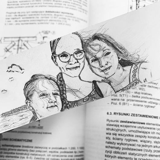 Odręcznie rysowana zakładka z TWOIM PORTRETEM Z SZUFLAD UMYSŁU