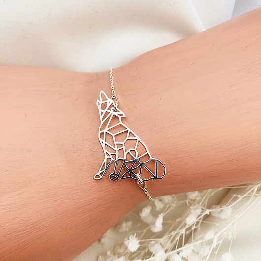 BRANSOLETKA wilk srebro 925 , wilczek Anemon Atelier