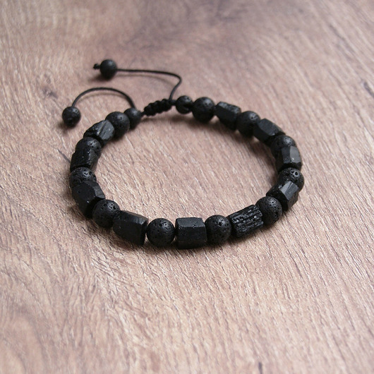 biżuteria męska Ochronna bransoletka na wymiar TURMALIN III