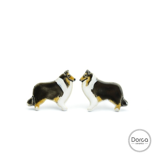 Lassie szkocki  collie-  ceramiczne kolczyki Dorca