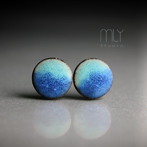 kolczyki ceramiczne Lapis 6mm/stal chirurgiczna/