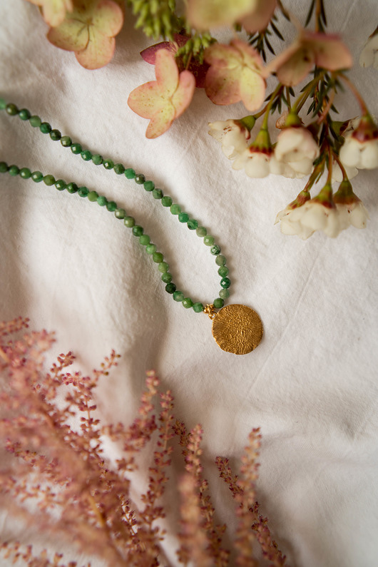 chokery Naszyjnik Gold Nephrite