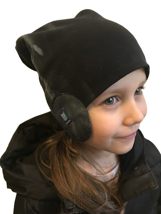 CZAPKA PILOTKA,czarno-szara Little Sophie
