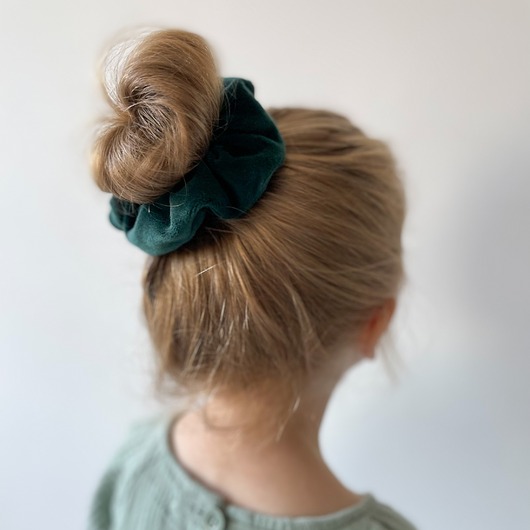 gumki do włosów Gumka frotka scrunchie midi welurowa zielona butelkowa