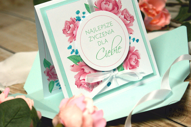 kartki scrapbooking Kartka z piwoniami akwarelowe kwiaty piękna romantyczna