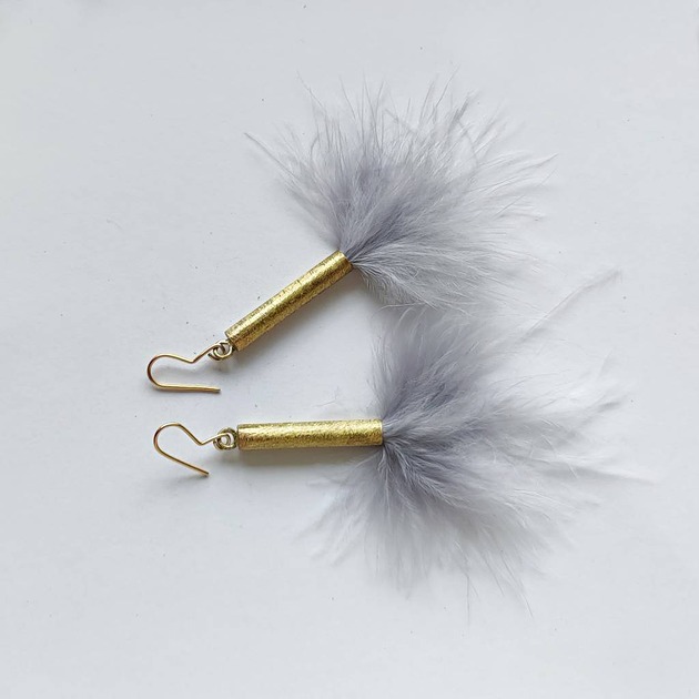 kolczyki z piórami PIÓRKO kolczyki