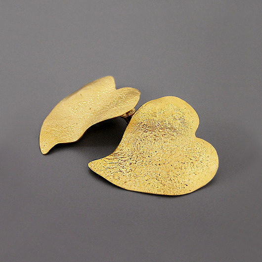 kolczyki pozłacane Duże kolczyki, złocone serca