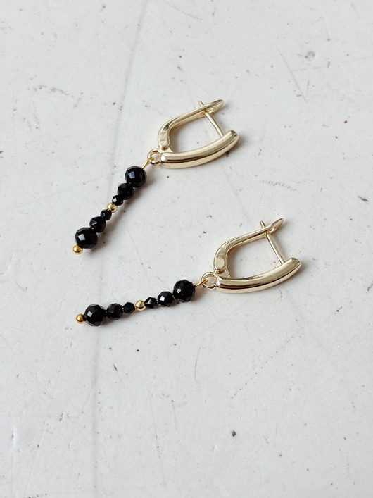 kolczyki pozłacane Kolczyki pozłacane onyks